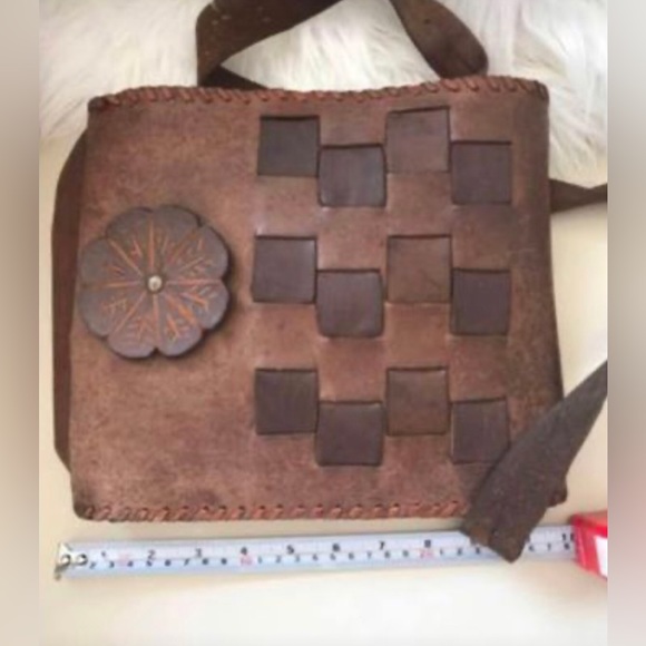 Retro Vintage Genuine Leather Handbag 
Handmade; ITALY - Picture 4 of 5